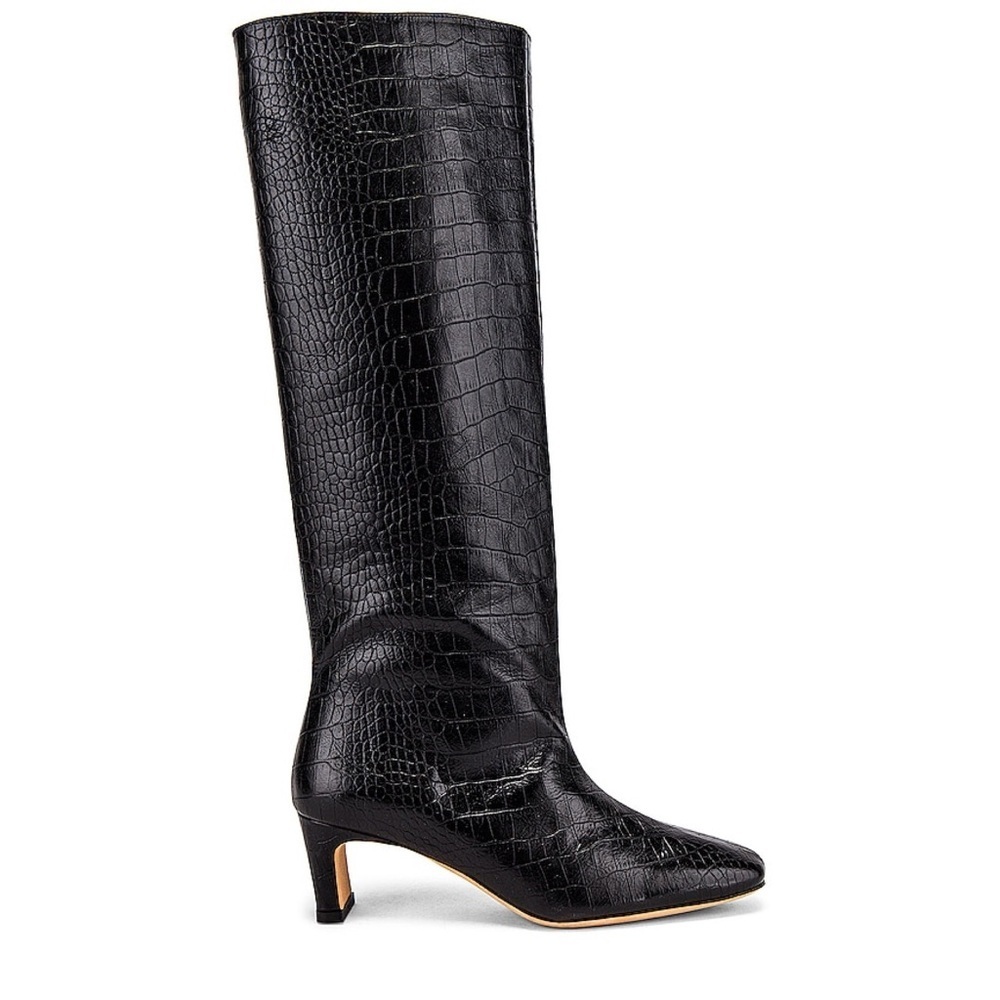 NEW Anine Bing Felicia Boots in Black Croc - Picture 3 of 15
